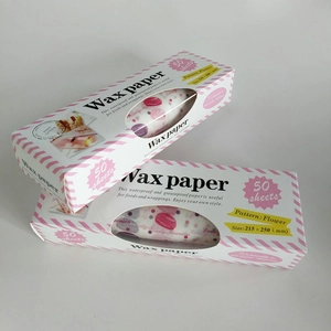 Pink striped boxes of greaseproof wax paper for baking and food wrapping, 50 sheets set