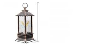Wooden musical lantern details showing beech wood texture and internal mechanical movement