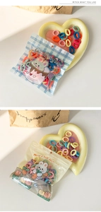 Colorful mini elastic hair ties for kids in cute bear and rabbit gift packaging