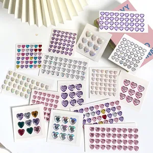 Heart Shaped Stereoscopic Crystal Gemstone Stickers Self Adhesive Bling Acrylic Resin For Kids DIY Scrapbooking Decoration