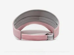 Pink open-top visor back view showing adjustable buckle and breathable mesh lining