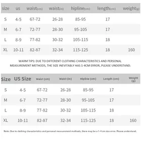 Guida alle taglie per pantaloncini di jeans a vita alta con misure di vita e fianchi