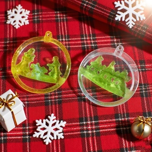 Moldes redondos de silicona del pesebre navideño para joyas y colgantes de resina DIY