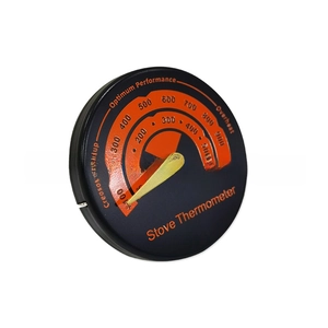 Magnetic stove thermometer for fireplace fan with dual scale temperature gauge