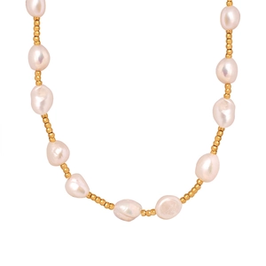 Baroque Freshwater Pearl Necklace Titanium Steel Non Fading Elegant French Romantic Jewelry For Women