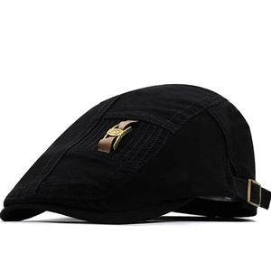 Berretto Piatto Vintage In Cotone Cappello Ivy Con Cinturino In Pelle Regolabile Fibbia In Metallo Per Uomo Donna