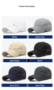 Detailed grid view of breathable mesh baseball caps in six different neutral colors