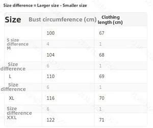 Detailed size chart for women casual printed shirt showing chest and length measurements