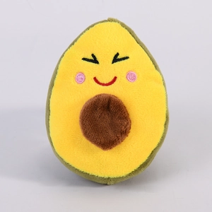 Schattige avocado knuffel voor honden met pieper en geborduurd gezichtje van pluche