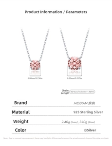 Detailed size parameters for S925 sterling silver octagon pendant necklaces