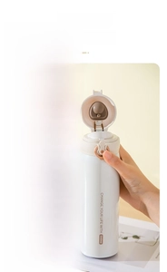 Detail of 304 stainless steel thermos with secure safety lock and leak-proof seal