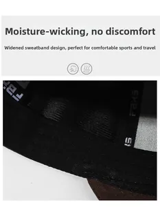 Detail view of the wide moisture-wicking sweatband inside this embroidered baseball cap