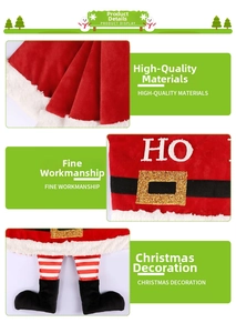 Detail of Santa belt design with gold sequins, HO embroidery and plush red fabric trim