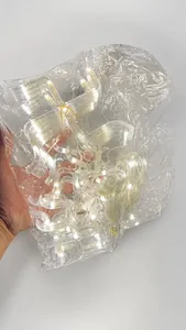 Close-up of LED decorative string lights with warm white glow in unique pattern shape