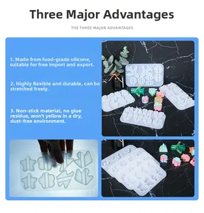 Macro detail showing flexible food-grade silicone mold for DIY resin ornaments