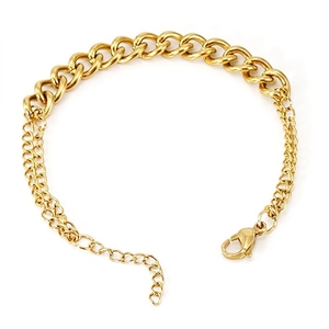 Bracelet En Acier Inoxydable Plaqué Or 18K Chaîne Épissée Cuban Link Bijoux Réglables Pour Femmes Hommes Style Punk Géométrique