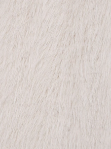 Nahaufnahme von flauschigem cremeweißem Kunstpelz mit hoher Dichte und weicher Textur