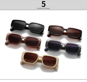 Detailed view of 5 color options for retro square sunglasses with thick frames