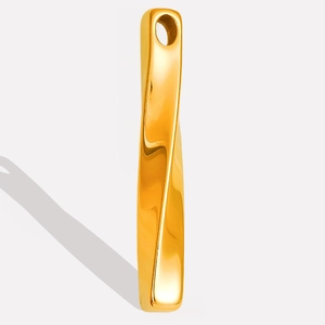 Stainless Steel Irregular Twisted Bar Pendant DIY Jewelry Making Minimalist Style Necklace Charm Accessory