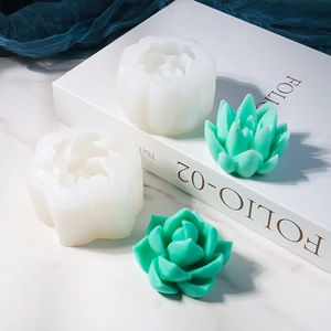 Succulent silicone mold set for DIY scented candles and plaster art home decorations