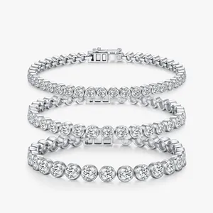 Luxe S925 Sterling Zilver Moissaniet Tennis Armband D Kleur VVS1 Bubbel Armband Voor Vrouwen Sieraden Met GRA Certificaat