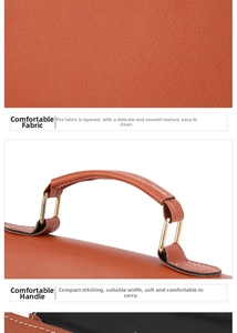 Detailed close-up of brown lychee grain leather handbag with neat stitching and gold hardware