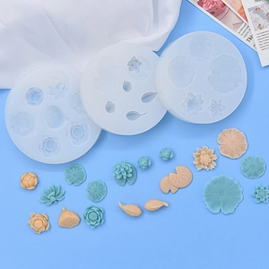 Silicone lotus flower and fish molds for DIY cake decoration and baking crafts
