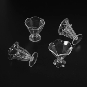 Set of 4 miniature clear simulation cups for DIY crafts and dollhouse food photography