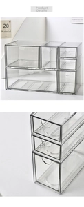 Detailansicht der stapelbaren Schreibtisch-Organizer aus transparentem Acryl-Kunststoff