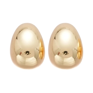 Minimalist 18K gold plated teardrop stud earrings with a smooth polished mirror finish