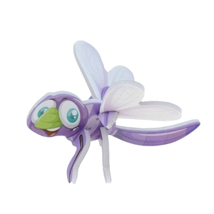 Detail view of a 3D purple dragonfly puzzle model made of high-quality EVA foam for kids