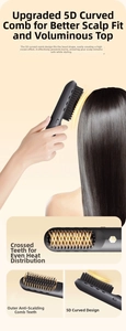 Détail de brosse lissante ionique 5D montrant les picots anti-brûlure incurvés