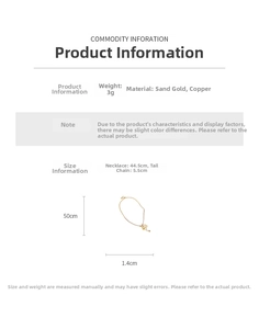 Detail specifications of golden butterfly pendant necklace with size and weight info