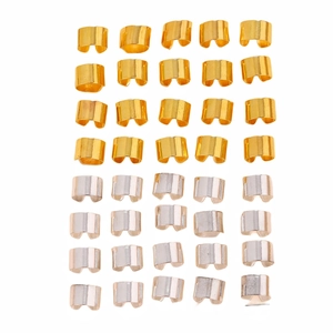 Set of gold and silver U-shaped metal cuffs for dreadlocks and hair braids accessories