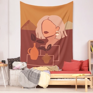 Detailed close-up showing high density digital printing on bohemian wall tapestry