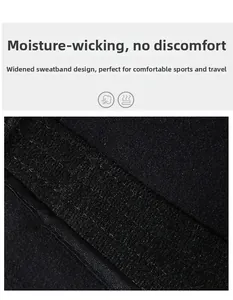 Macro shot of the widened moisture-wicking sweatband and knitted texture on the black cap