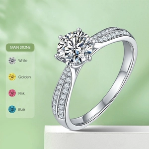 Detailed view of s925 silver ring featuring main stone color options: white, golden, pink, blue
