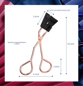 Rose gold magnetic eyelash applicator tool with precise dimensions for 3D lashes