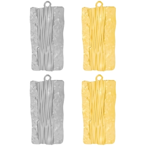 Rectangular Pendant Stainless Steel Hammered Texture Geometric Wrinkle Jewelry Making DIY Accessories Fashion For Women Men