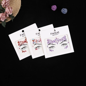 Glittering acrylic facial rhinestone stickers in various colors for eye makeup decoration