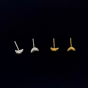 French Croissant 925 Sterling Silver Stud Earrings For Women Minimalist Gold Silver Plated Spiral Moon Stud Earrings Jewelry Gift