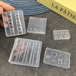 Silicone Molds Transparent Miniature For Baking Chocolate Fondant Resin Craft Heart Bowknot Doll Face Shape