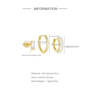 Detailed sizing and material information for 925 sterling silver gold jewelry set