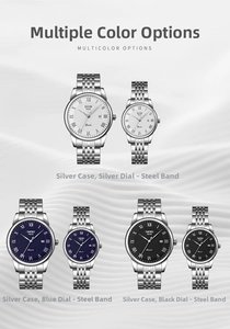 Detailed view of quartz watches with Roman numeral dials and calendar display functions