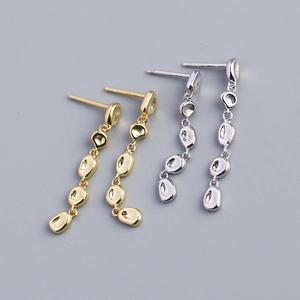 Irregular Bean Drop Earrings With 925 Sterling Silver Earring Post French Style Geometric Long Tassel Fashion For Women
