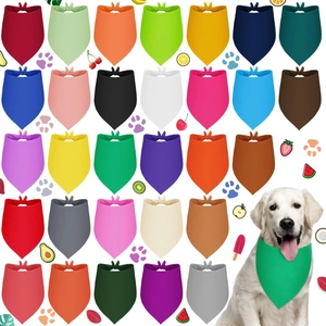 Solid Color Cotton Pet Bandana Dog Scarf Cat Bib Triangle Neckwear Soft Adjustable Puppy Kerchief Accessory For Small Medium Large Dogs