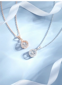Detailed view of S925 sterling silver star pendants in rose gold and silver finish