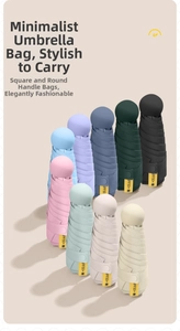 Neuf mini-parapluies pliants légers aux tons Morandi avec étiquettes de protection UPF50+