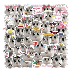 Set of 50 creative hamster meme stickers for laptop and guitar DIY waterproof decoration