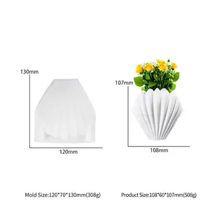 Scallop shell silicone mold for DIY flower pots with detailed product dimensions
